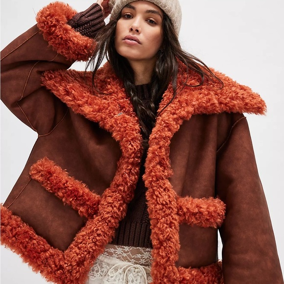 NWT FREE People Kiki Sherpa Jacket Medium - Picture 3 of 8